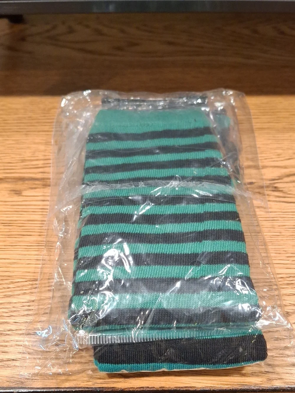 Green & Black Striped Thigh-High Socks & Arm Warmers